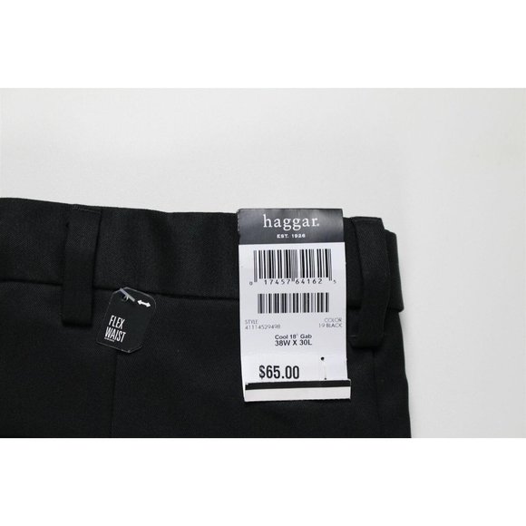NWT Haggar Cool 18 Performance Chino Golf Pants MENS 38 x 30 Black - Picture 7 of 7